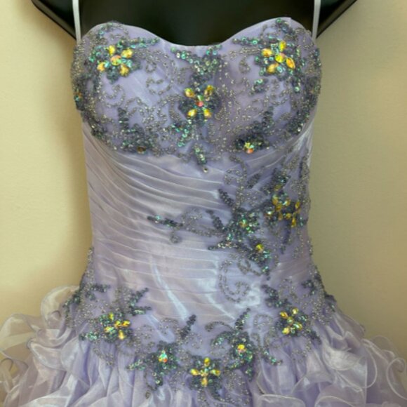 Aspeed Design Lavender Strapless Corset Top Quinceanera Dress - Size XS - Picture 3 of 5